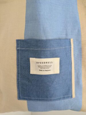 Blue Striped Tote Close