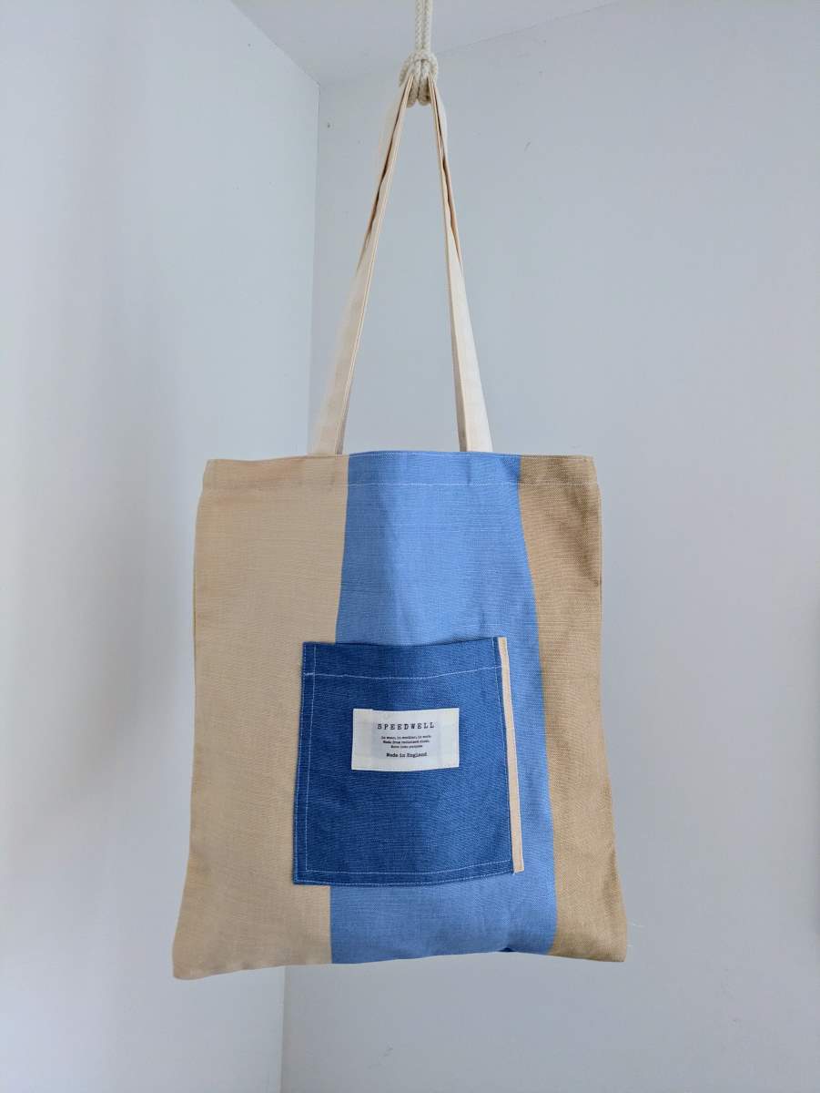 Blue Striped Tote