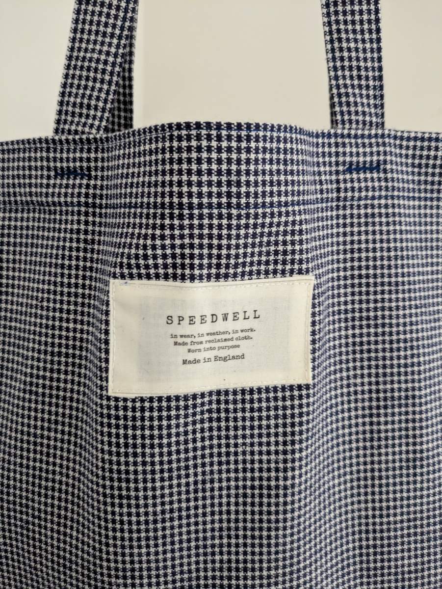 Blue Check Tote Close