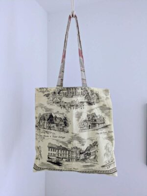 Red Plaid Tote Bag Back
