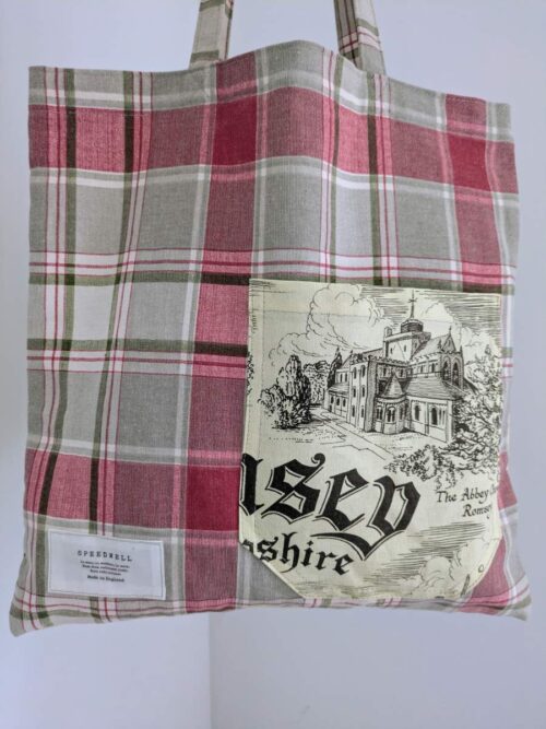 Red Plaid Tote Bag Close