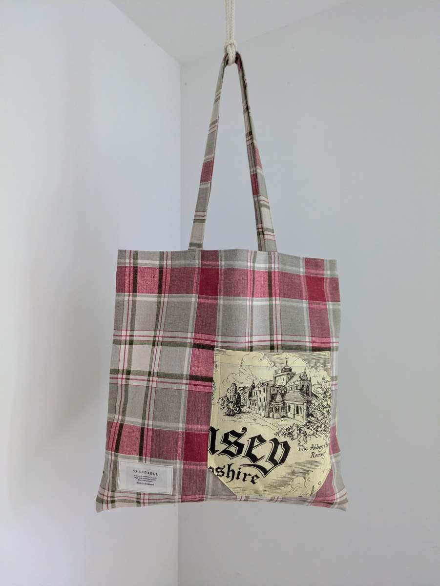 Red Plaid Tote Bag Front