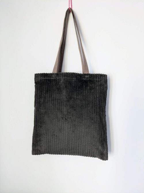 Olive Corduroy Tote Back