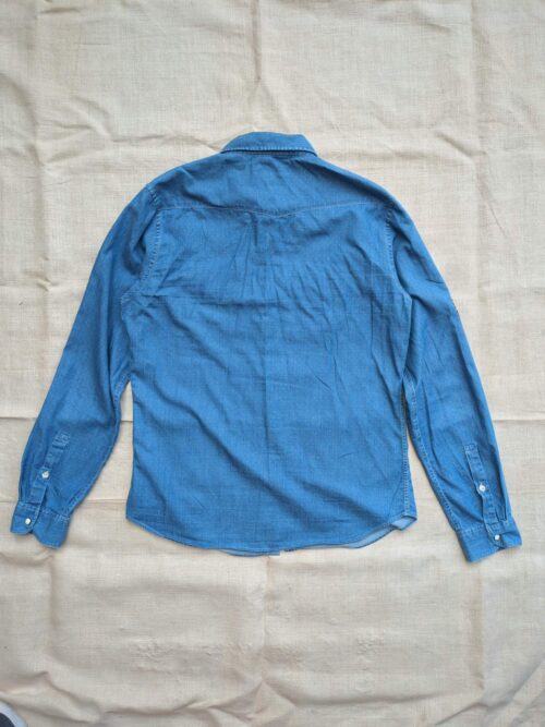 Chambray Shirt Applique Patches Back Front